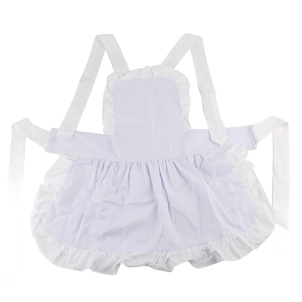 Amazon.com: Gsycle Ruffle Apron, White Apron Maid Apron
